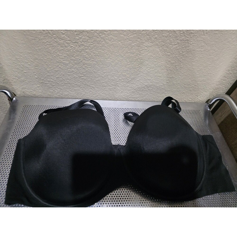 Cacique Smooth Lightly Line Strapless Multi way Underwire Black Bra Women 46DDD